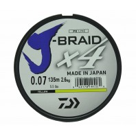 Леска плетеная DAIWA "J-Braid X4" 0,07мм 135 (желтая)