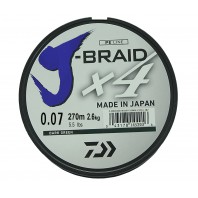 Леска плетеная DAIWA "J-Braid X4" 0,07мм 270 (зеленая)